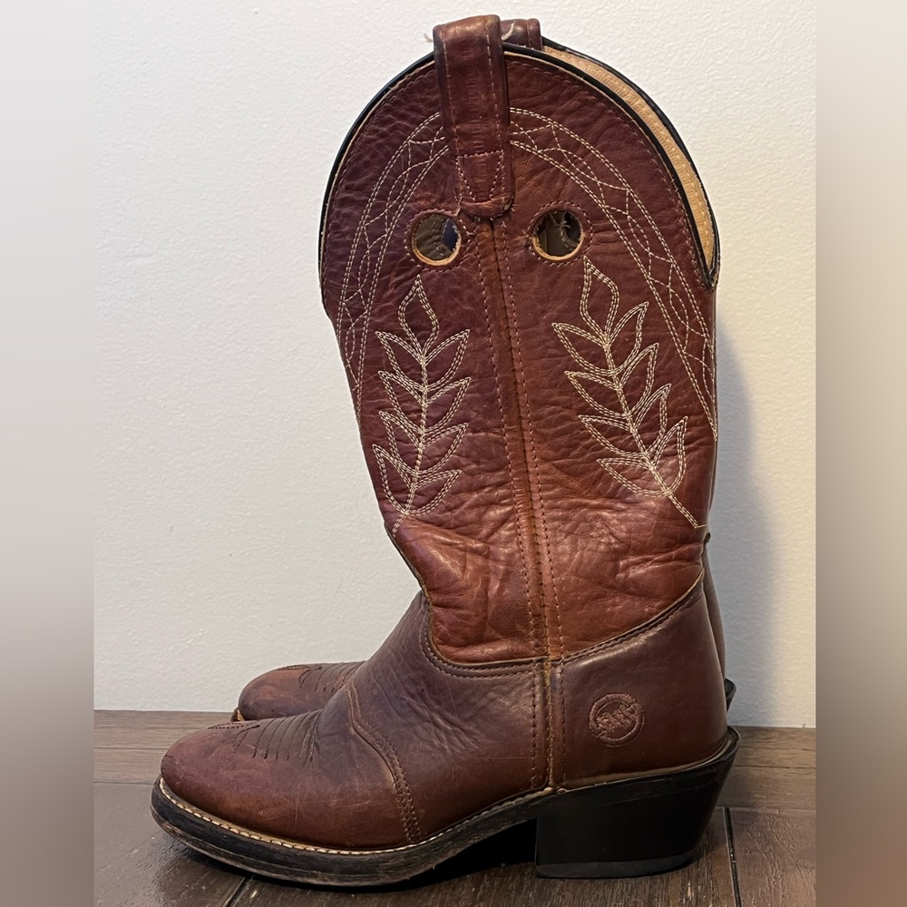 Double H Brown Leather Western Cowgirl Boots Womens size 6.5 - Picture 7 of 12